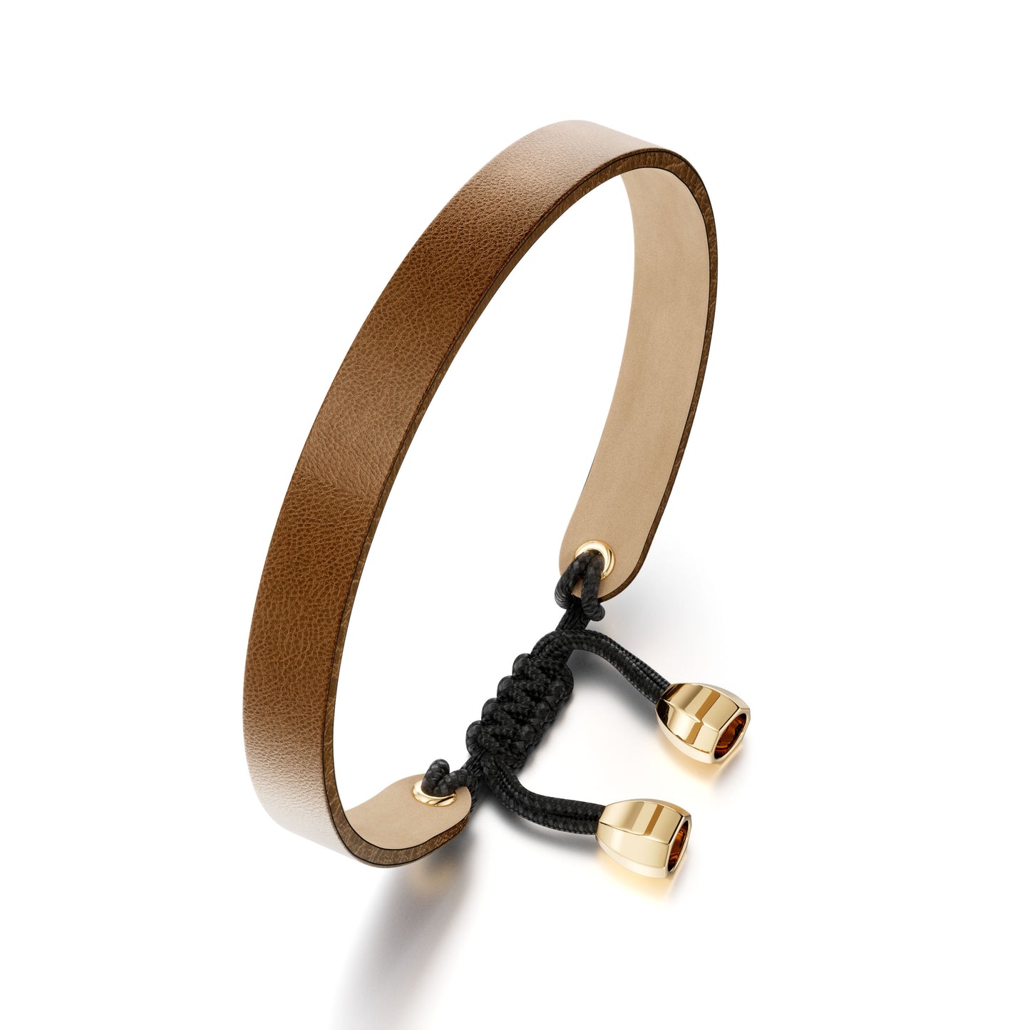 HB Signature Leather Bracelet Marone– Hand-Knotted | 18K Gold | Unisex