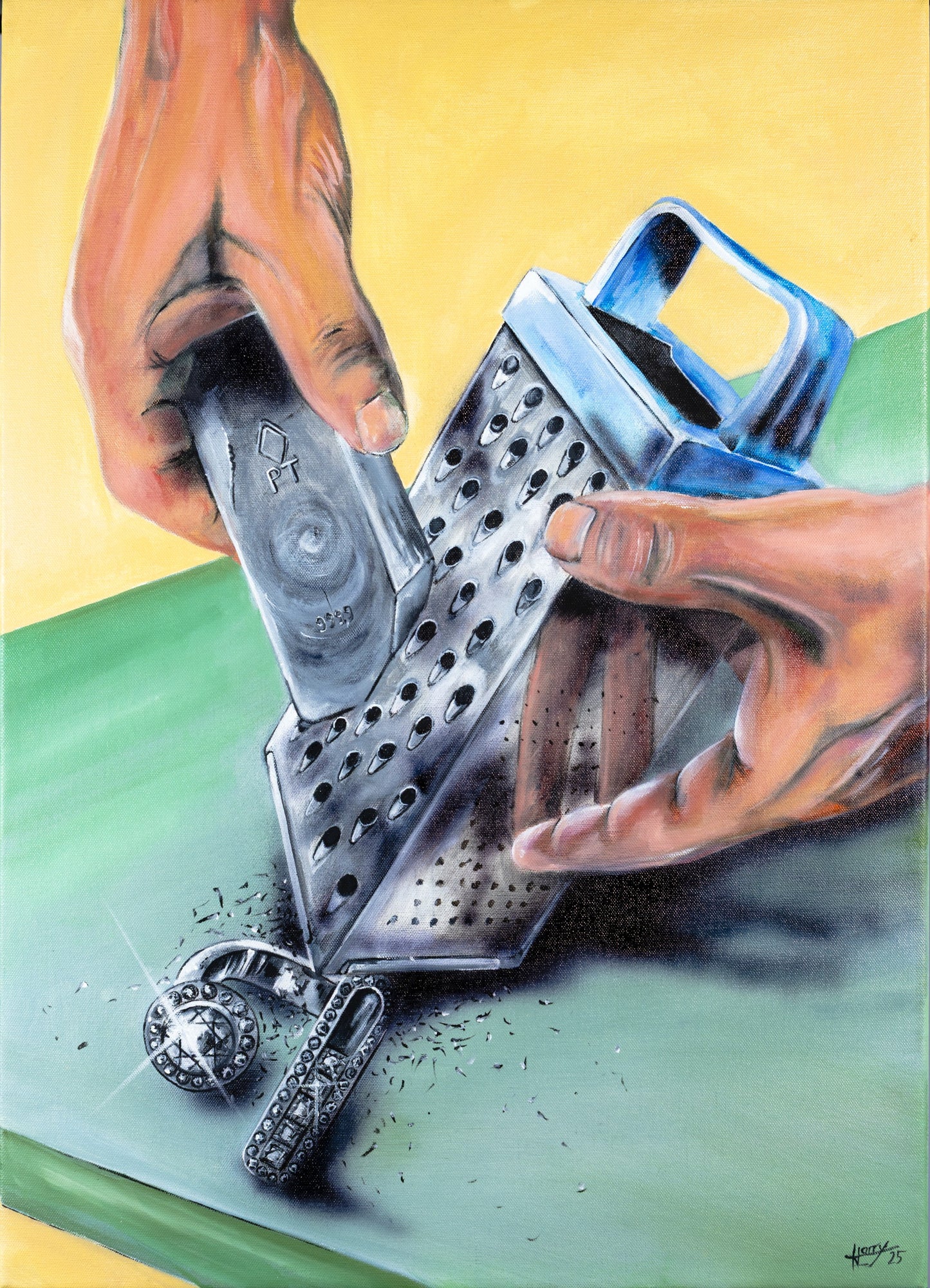 Painting - HB "Italien job in platin" Limited Edition Art, Signed & Numbered Art Print, Edition of 50