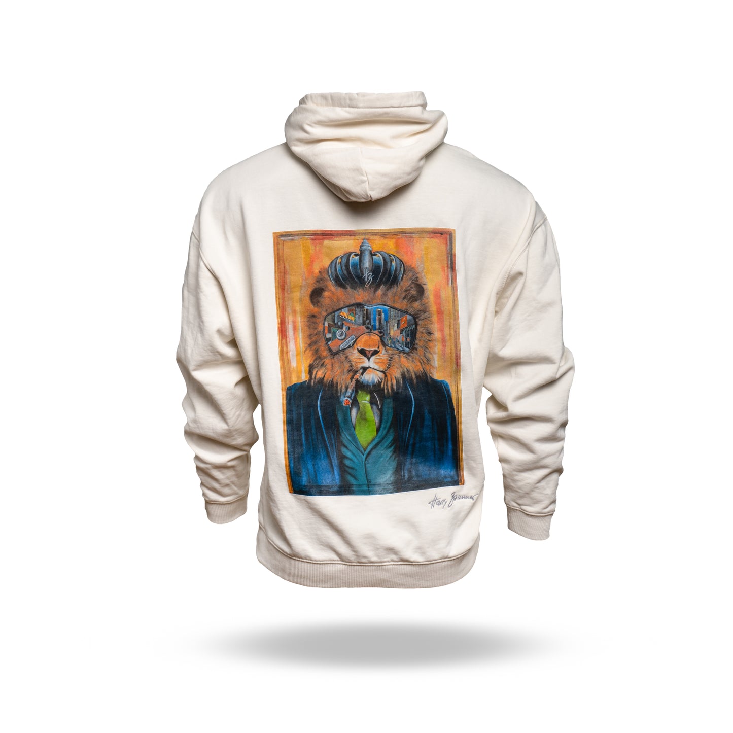HB Hoody "Lion with a Diamond Ring" WHITE