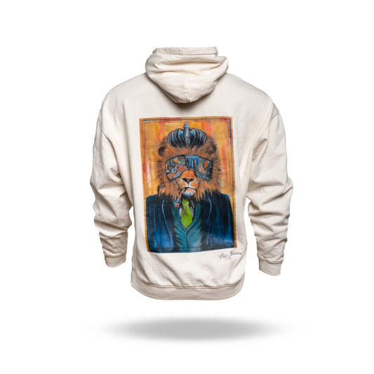 HB Hoody "Lion with a Diamond Ring" WHITE