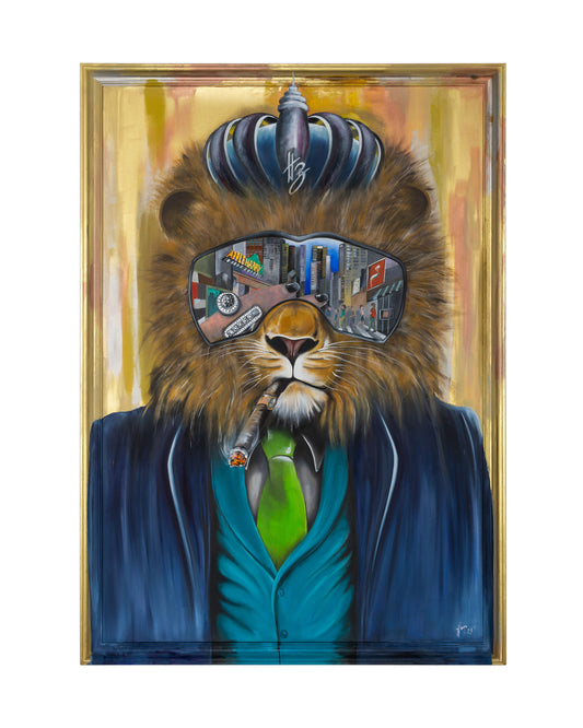 Painting - HB "Lion with a Diamond Ring" Limited Edition 50pc