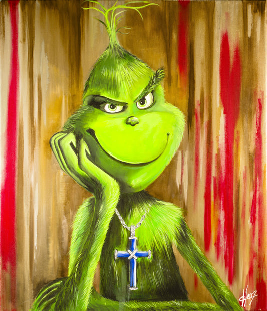 Painting - HB "Grinch witch the Blue Cross" Limited Edition Art, Signed & Numbered Art Print, Edition of 30