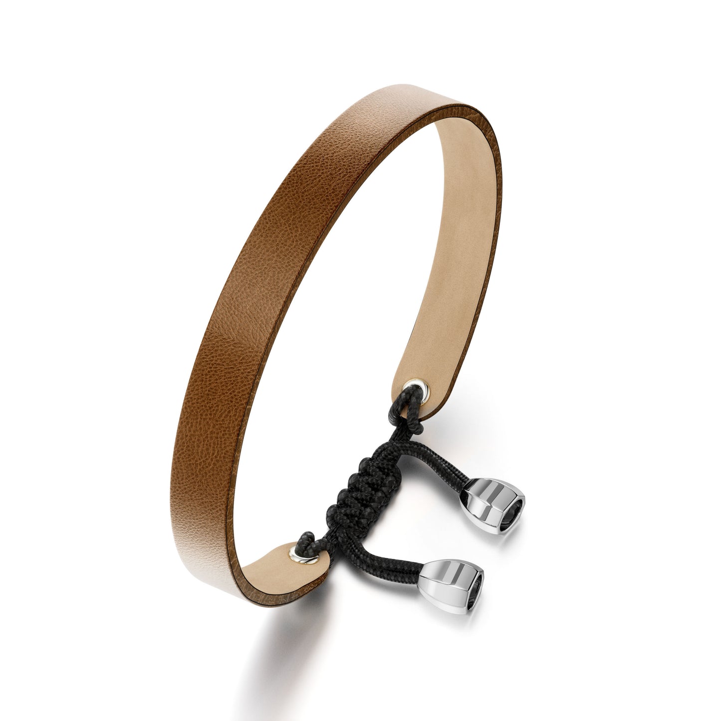 HB Signature Leather Bracelet Marone – Hand-Knotted | 950 Sterling Silver | Unisex
